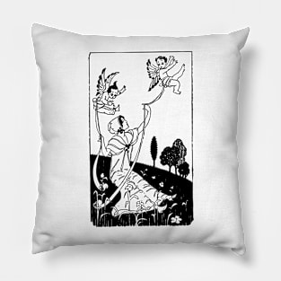 aesthetic Vintage heaven angels with cute lady Pillow