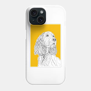 Spaniel Dog Portrait ( yellow background ) Phone Case