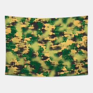 Yellow green Camouflage Tapestry