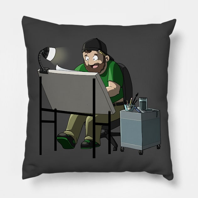 RIchard at Work Pillow by richardsimpsonart