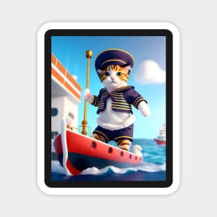 Sailor Cat - Modern digital art Magnet