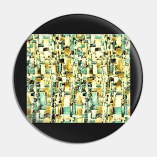 Abstract gold and aqua Pin