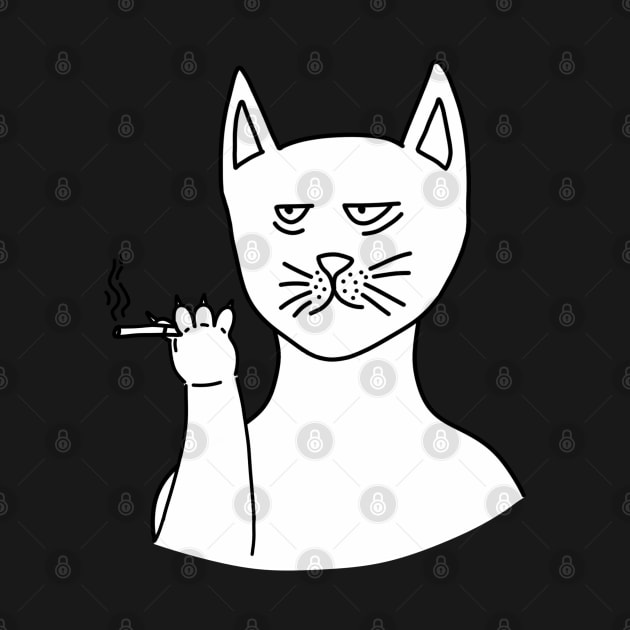 Tired Cat Smoking by Dani Draws