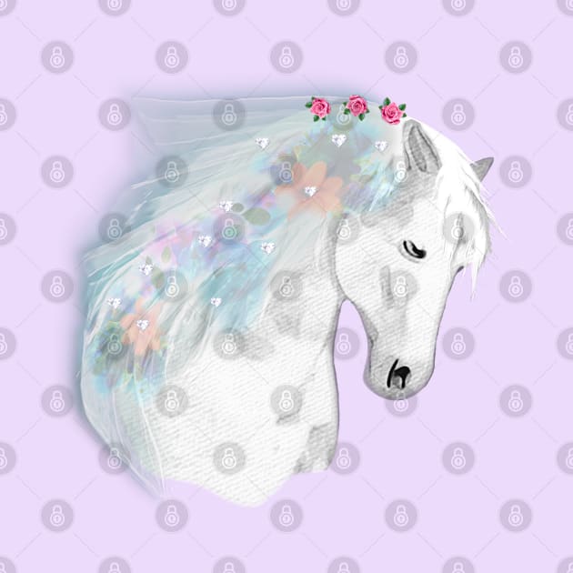 Horse Lovers Majestic White Horse by KC Morcom aka KCM Gems n Bling aka KCM Inspirations