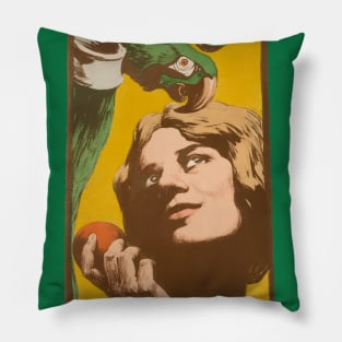 Woman with parrot Pillow