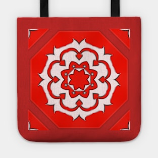 Bright Red Kaleidoscope Pattern (Seamless) 7 Tote