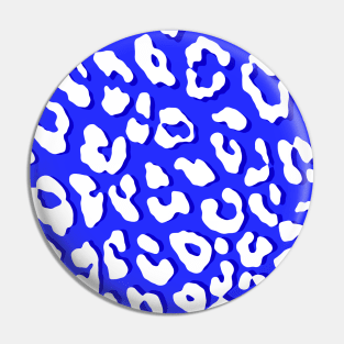 White Leopard Print Dark Blue Pin