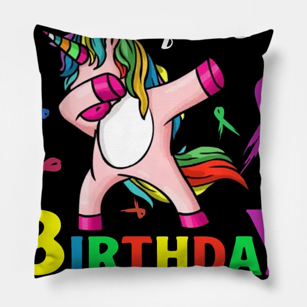 Mommy Of The Birthday Girl T-Shirt, Unicorn Matching Outfit Pillow by Simpsonfft