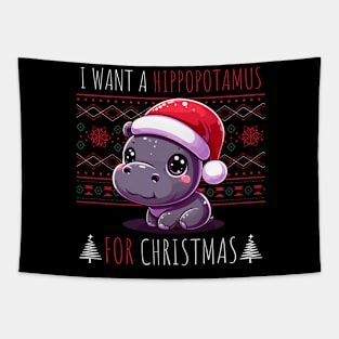 I Want A Hippopotamus For Christmas Tapestry