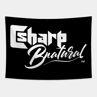 C sharp B natural Spelled - White Letters Tapestry