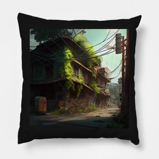 Desolate Urban View Pillow