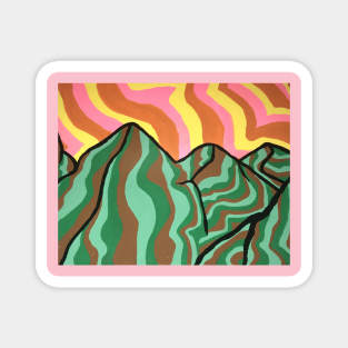 Groovy Mountains Painting Magnet