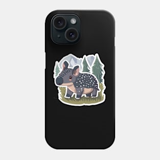 Cute Mountain Tapir Illustration - Adorable Animal Art Phone Case