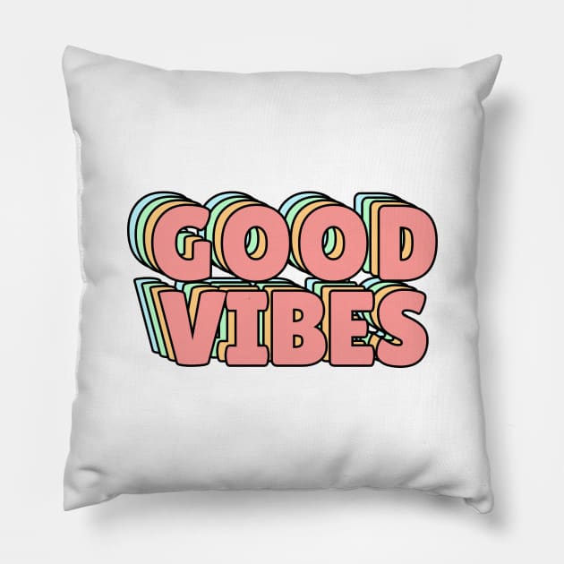 Good Vibes Pastel Pillow by lukassfr