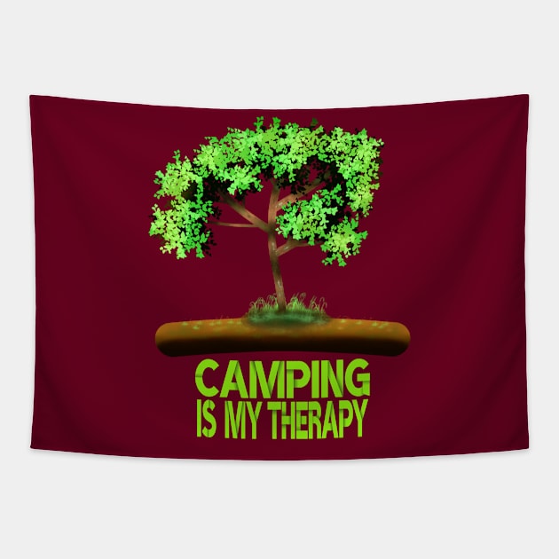 Camping Is My Therapy Tapestry by MoMido