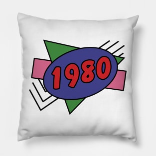 Year 1980 Retro 80s Graphic Pillow