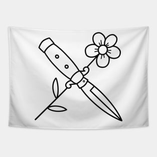 HomeSchoolTattoo Knife and Flower Tapestry