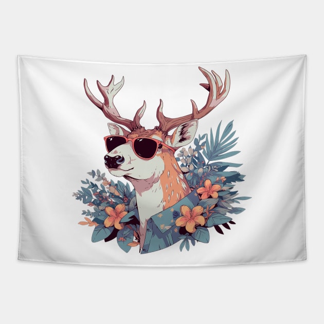 cool deer Tapestry by peterdoraki