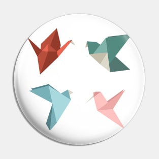 Soft pastel set of origami birds Pin