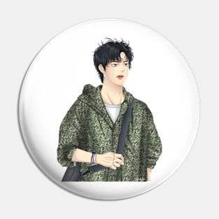 Boy on green Pin