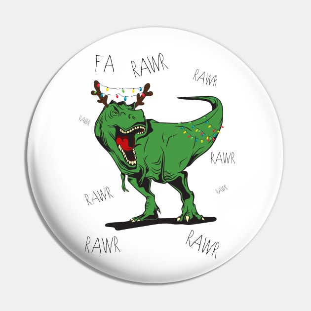 Xmas T-Rex Pin by RainbowAndJackson