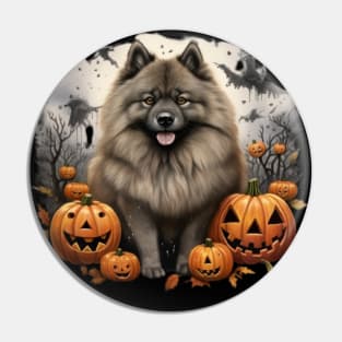 Halloween Keeshond Pin