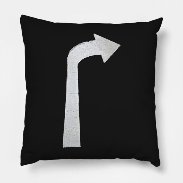 Turn Right Arrow Alone Pillow by PLANTONE