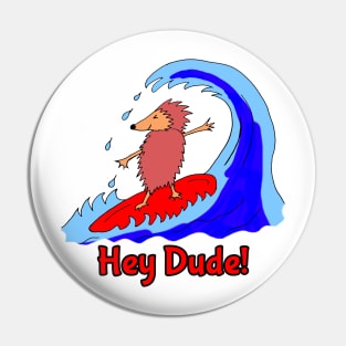 Hedgehog Surf Dude Pin