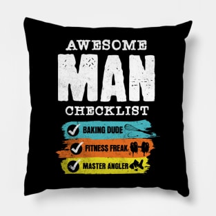 Awesome man checklist Pillow