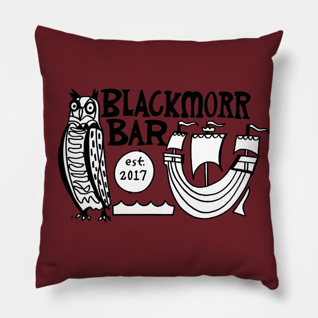 Blackmorr Bar -Est. in 2017 Pillow by WorldofPollux