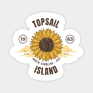 Topsail Island, North Carolina Sunflower Summer Magnet