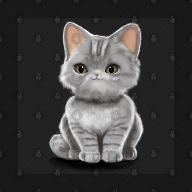 cute little kitten by White cloth