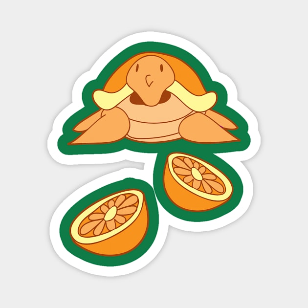 Orange Citrus Turtle Magnet by saradaboru