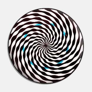 Handmade black and white spiral mandala art Pin