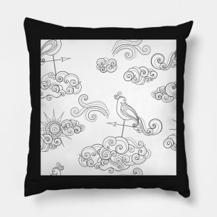 Noncolored Fairytale Weather Forecast Print Pillow