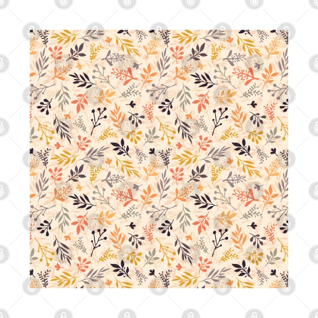 Fall leaves on beige layered by Sandra Hutter Designs
