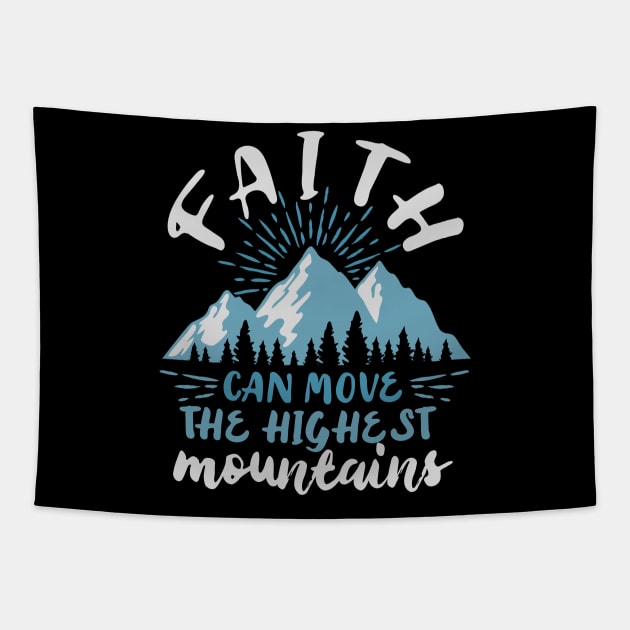 Faith can move mountains, Matthew 17:20 Bible Tapestry by Caskara