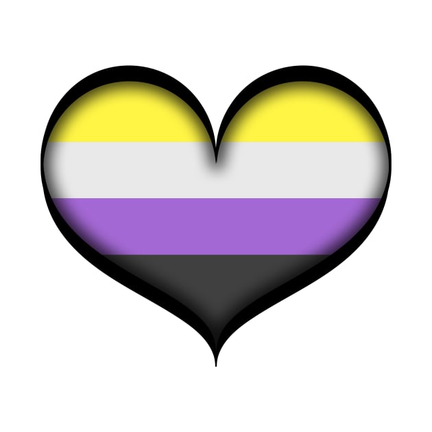 Large Vector Heart in Non-Binary Pride Flag Colors by LiveLoudGraphics