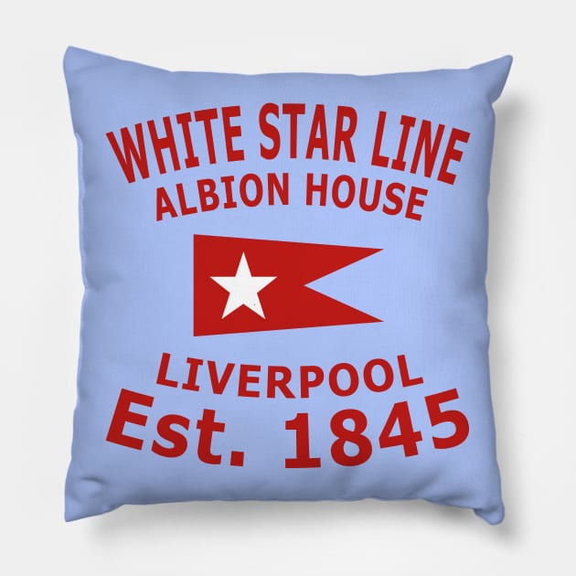 White Star Line Est. 1845 Pillow by Lyvershop