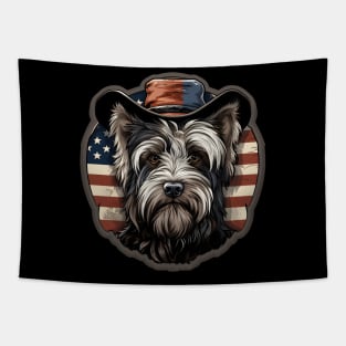 Patriotic Skye Terrier Tapestry