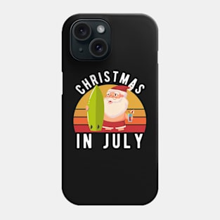 Christmas In July T-Shirt Funny Santa Summer Beach Vacation Phone Case