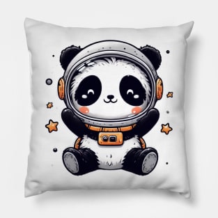 Panda astronaut cute happy Pillow