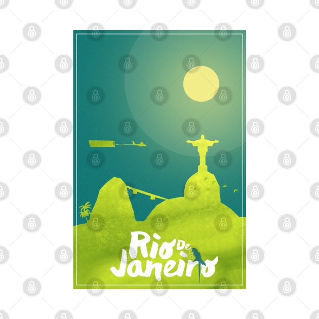 Rio De Janeiro - Artdeco Snow Globe (Vertical Version) by Lumos19Studio