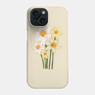 Hand drawn daffodil Phone Case