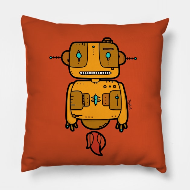 Vintage Robot Pillow by Tinyghost