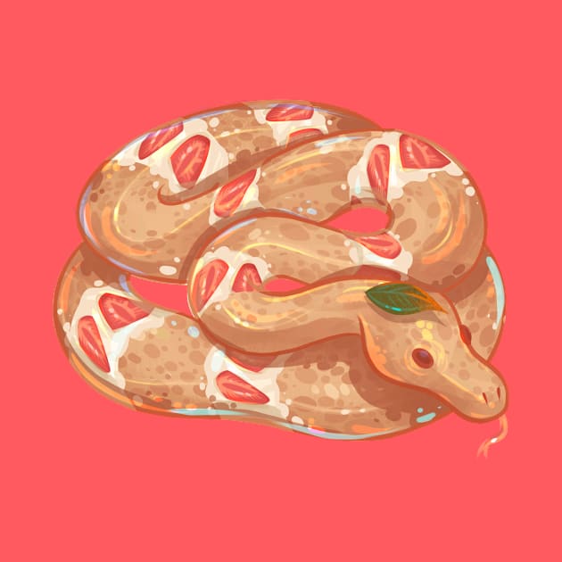 Strawberry Snake Cake by Claire Lin