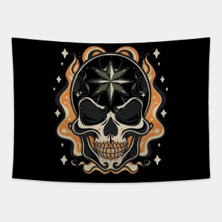 Mystical Skull Head Tattoo Tapestry