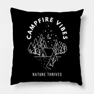 Campfire Vibes: Nature Thrives Camp Fire Pillow