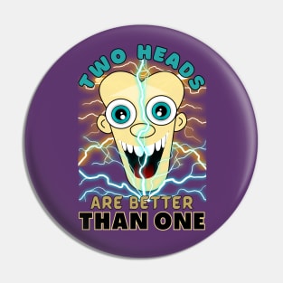 Two Heads Are Better Than One Twin Head Happy Funny Face Cartoon Emoji Pin