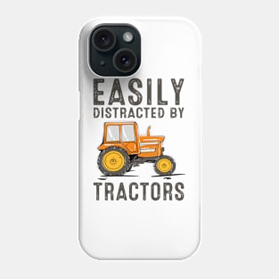 Easily Distracted By Tractors Funny Farmer Tractor Farming Phone Case